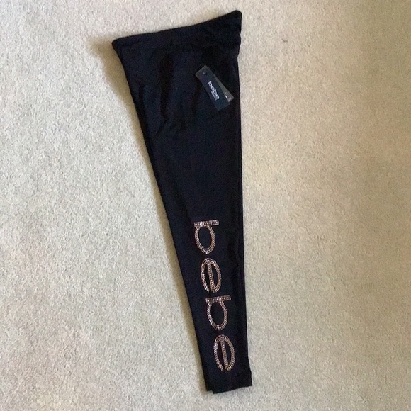 SOLD - Bebe Sport Rhinestud Logo Black Legging - NWT - Picture 3 of 12